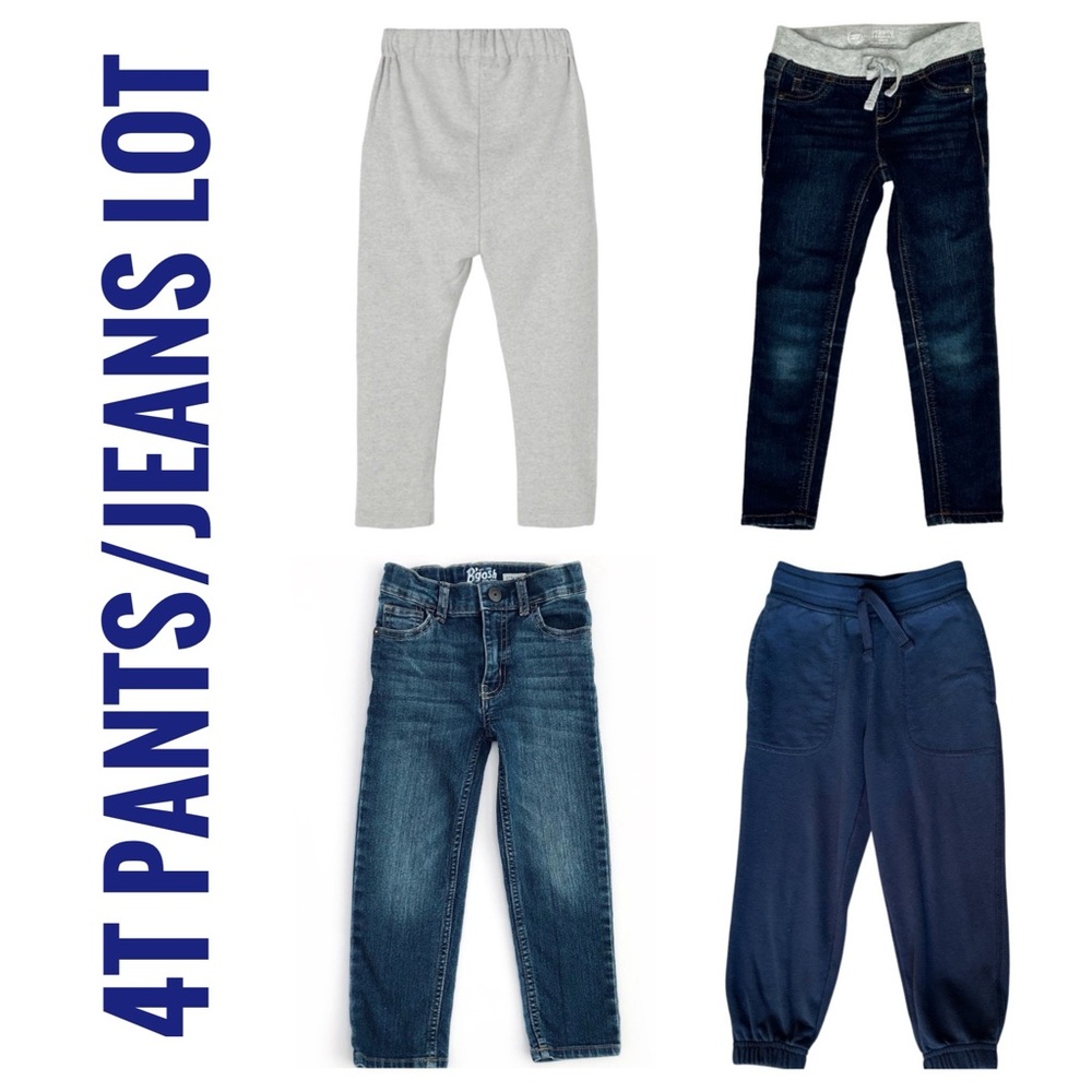 Girls Jeans & Joggers Lot of 4 — Oshkosh, Wonder Nation, and 365 Kids